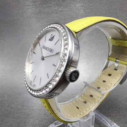 Swarovski Daytime Watch Women 34mm White Dial Silver Tone Round New Battery2