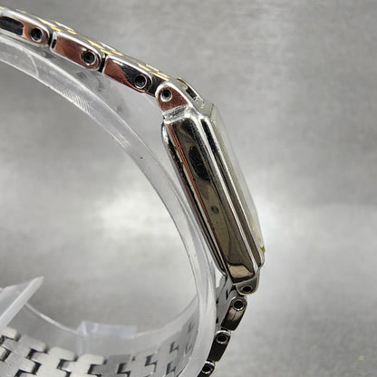 Seiko Tank Watch Women 16mm White Dial Two Tone Rectangle 1N010FH0 New Battery3