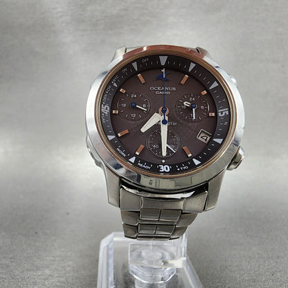Casio Oceanus OCW10 Watch Men 36mm Black Dial Titanium Chrono Solar Works5