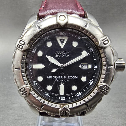 Citizen Eco-Drive Dive Watch Men 43mm Black Dial Titanium Date B872-H26035 works0