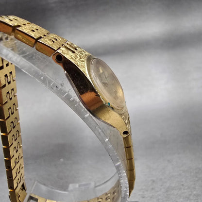 Seiko Watch Women 17mm Gold Dial Gold Tone Oval 2C20-5759 New Battery Vintage3