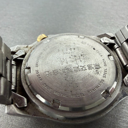 Seiko Alba Aqua Gear Watch Men 37mm Silver Dial Two Tone Daydate New Battery VTG9