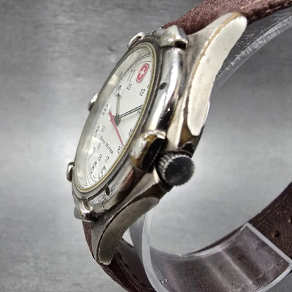Wenger SAK Designs Watch Men 36mm White Dial Silver Tone Date Round PARTS3