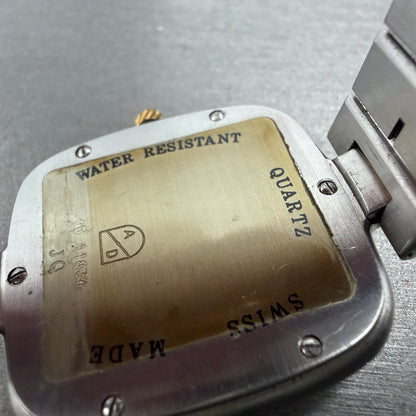 Dunhill Millennium Watch Men 31mm Gold Dial Two Tone Date Rectangle New Battery9