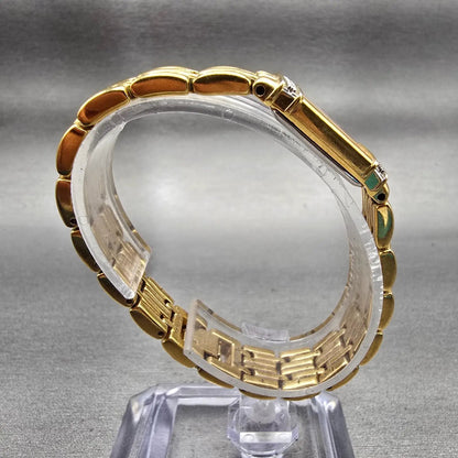 Seiko Watch Women 13mm Pink Dial Gold Tone Diamonds Rectangle 2E20-7191 New Batt8