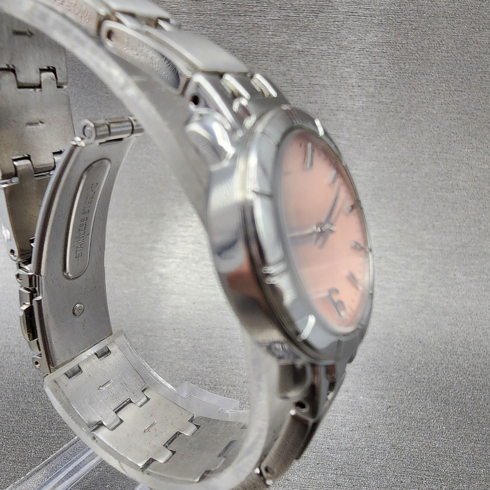 Seiko ALBA Watch Women 24mm Pink MOP Dial Steel Round 1N010EN0 New Battery3