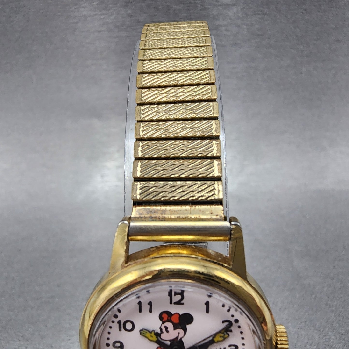 Seiko Alba Minnie Mouse Watch Women 26mm White Dial Gold Tone Y4010110 New Batt4