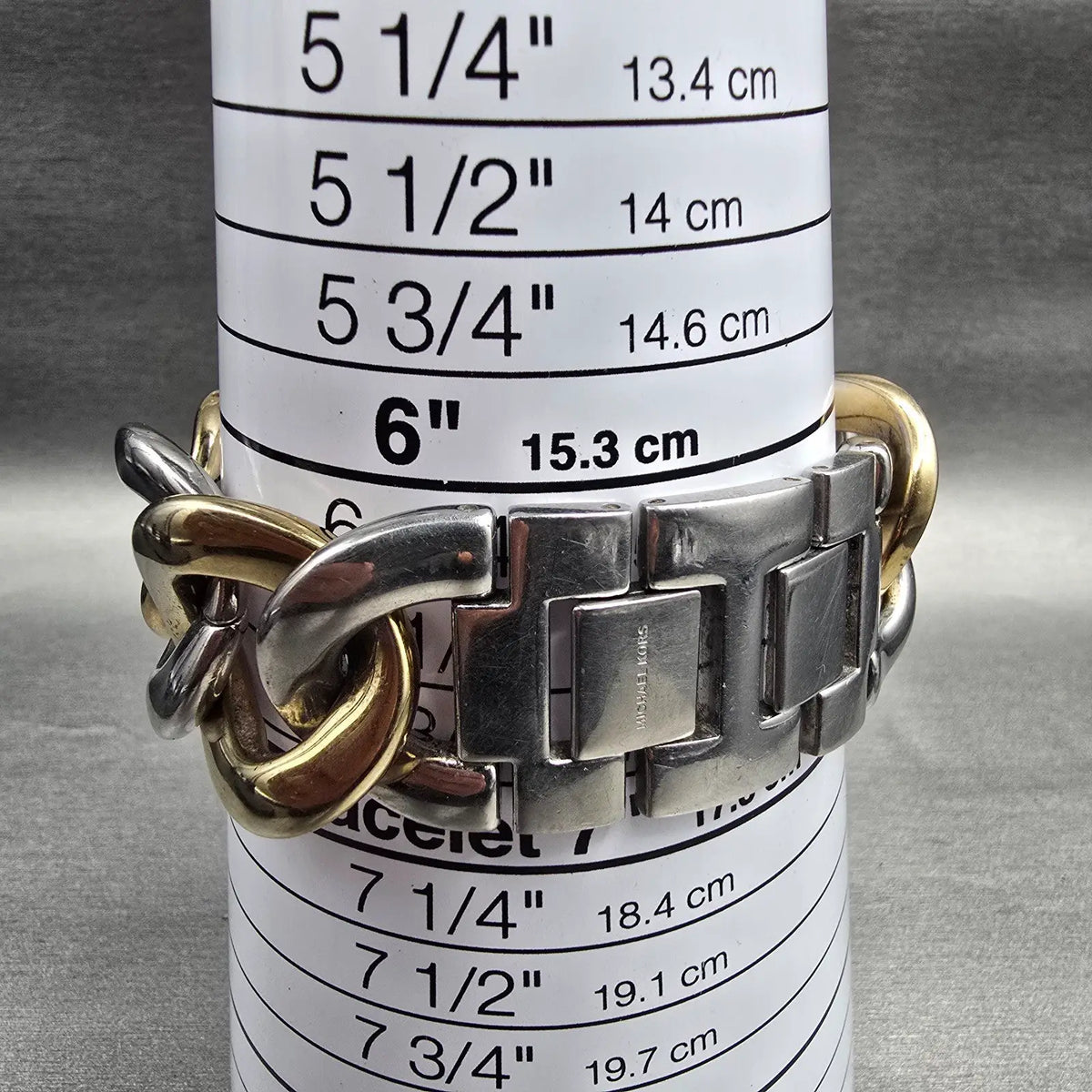 Michael Kors Runway Chronograph Watch Women 38mm Two Tone Twist Chain New Batt9