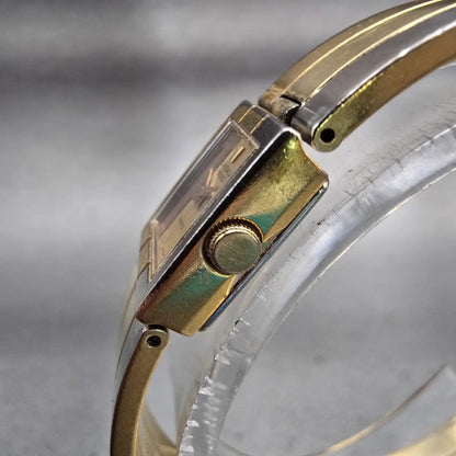 Seiko Lassale Watch Women 13mm Multi Tone Rectangle 1E50-5009 Vintage New Batt2