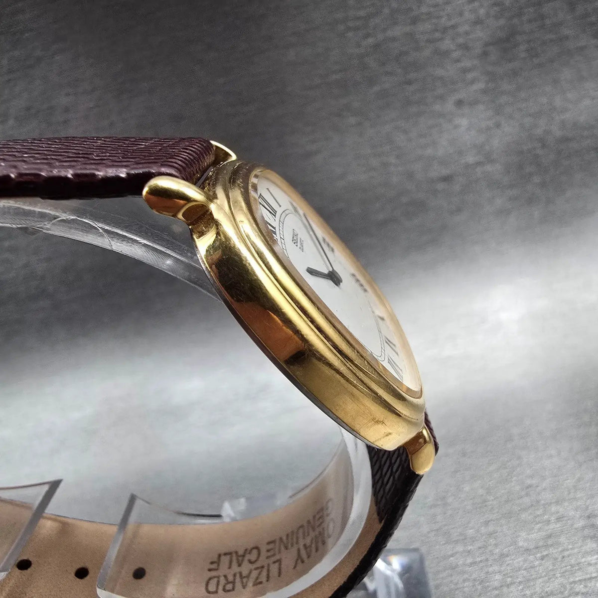 Seiko Tank Watch Men 34mm White Dial Gold Tone Rectangle 7800-5119 New Battery3