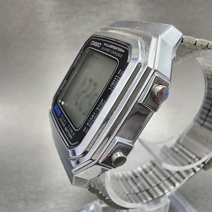 Casio A178W Watch Men 34mm Digital Silver Tone Alarm Chrono Illuminator New Batt2
