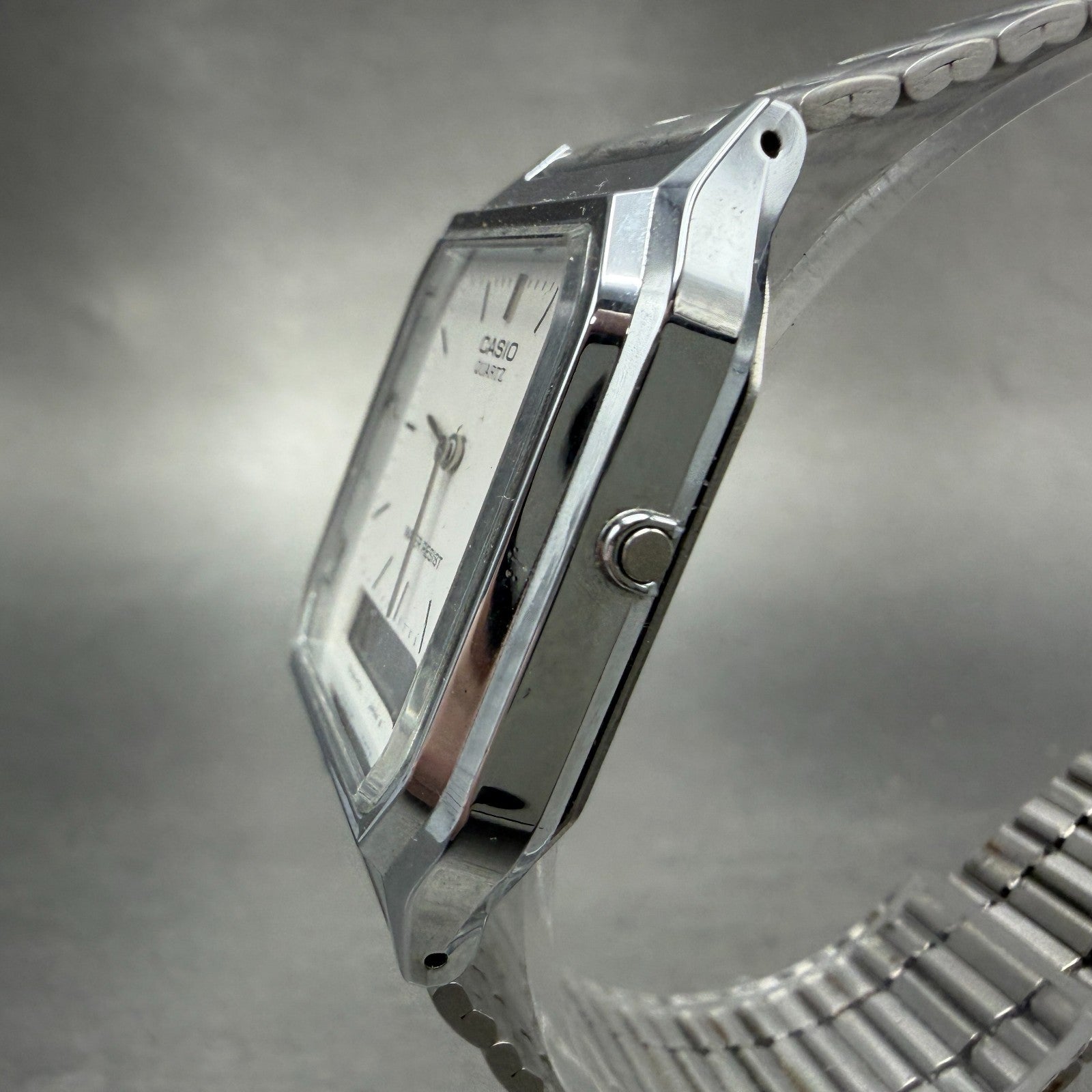 Casio AQ-230 Watch Men 30mm White Dial Steel Alarm Chrono Analog Digital PARTS3
