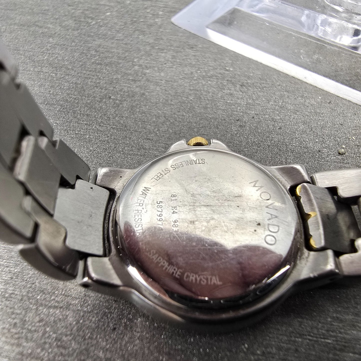 Movado Museum Watch Women 24mm Black Dial Two Tone 81 E4 9835 PARTS10