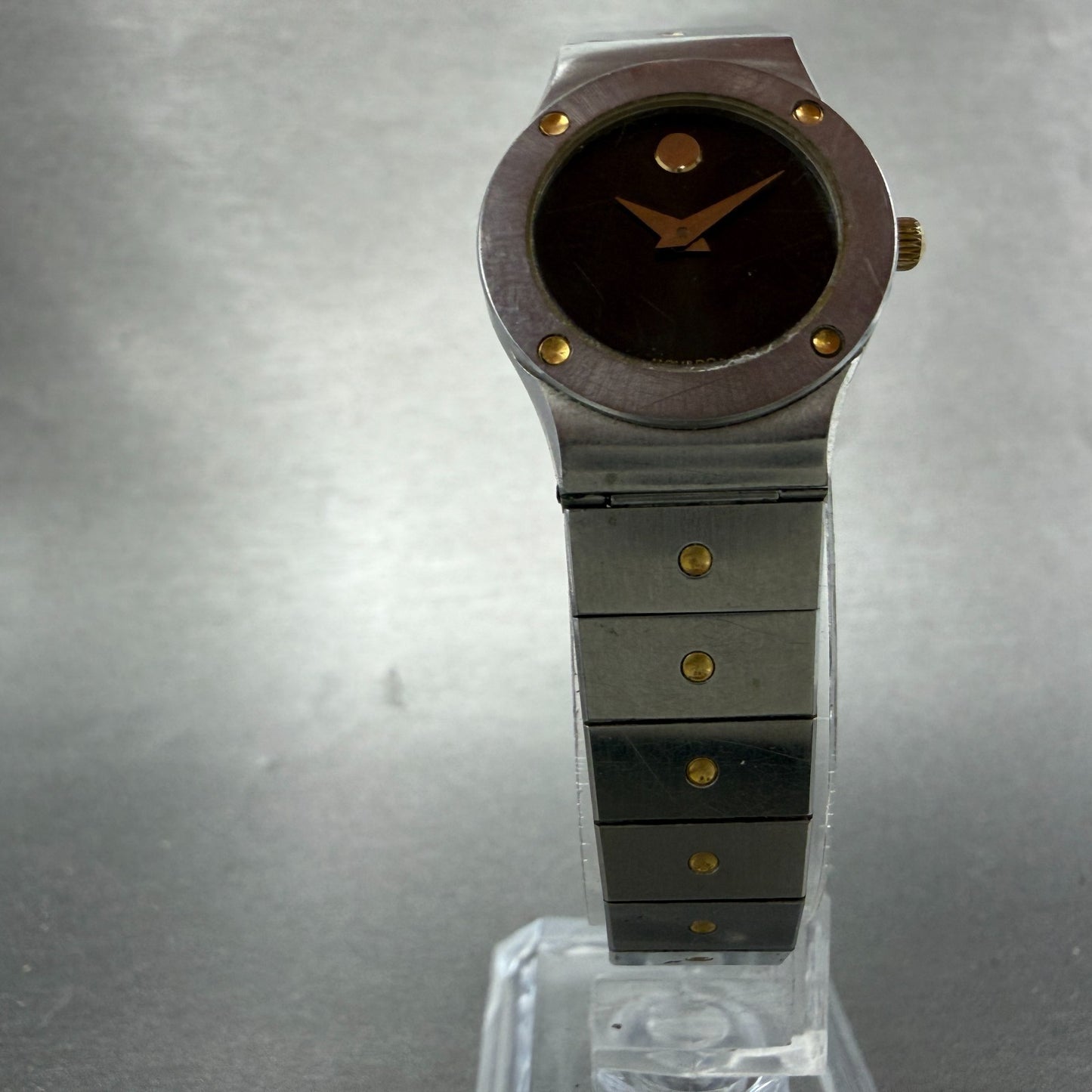 Movado Museum Watch Women 23mm Black Dial Two Tone Round 86-A1-836K New Battery5