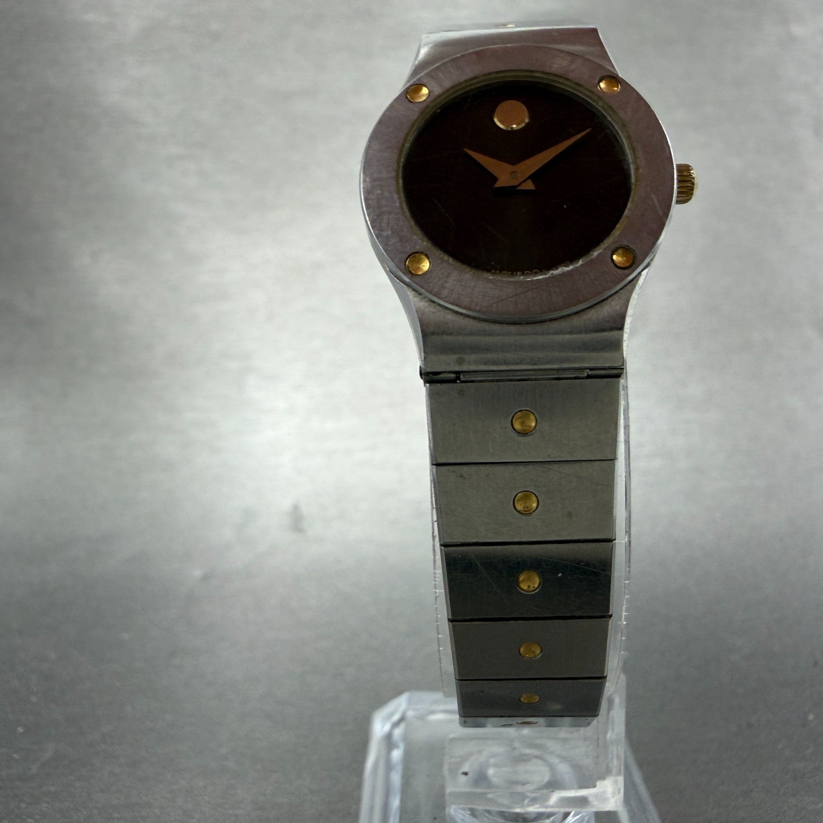 Movado Museum Watch Women 23mm Black Dial Two Tone Round 86-A1-836K New Battery5