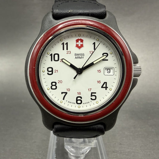 Victorinox Swiss Army Watch Men 39mm White Dial Black Tone Date Round PARTS0