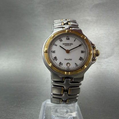 Raymond Weil Parsifal Watch Women 27mm White Dial Two Tone Date READ New battery5