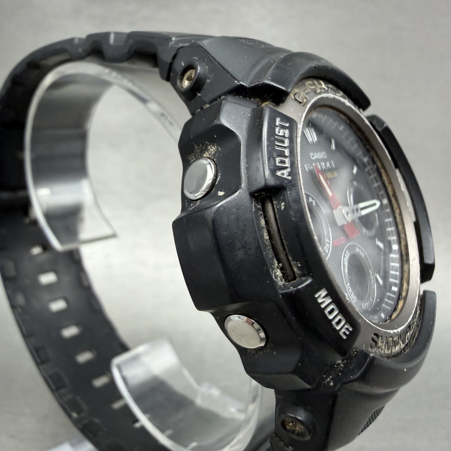 Casio GShock AWG101 Watch Men 48mm Gray Dial Black Alarm Chrono Solar Works3