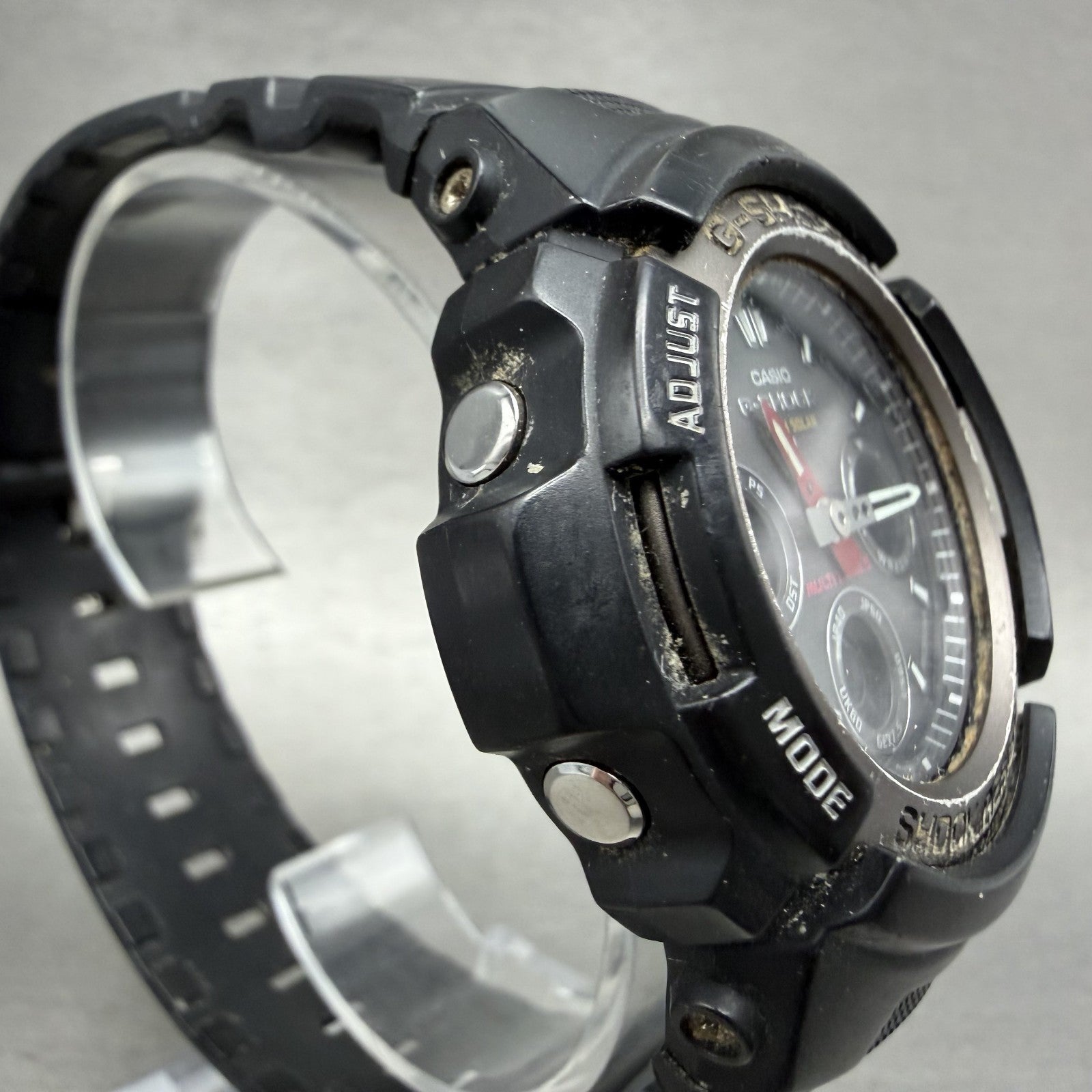 Casio GShock AWG101 Watch Men 48mm Gray Dial Black Alarm Chrono Solar Works3