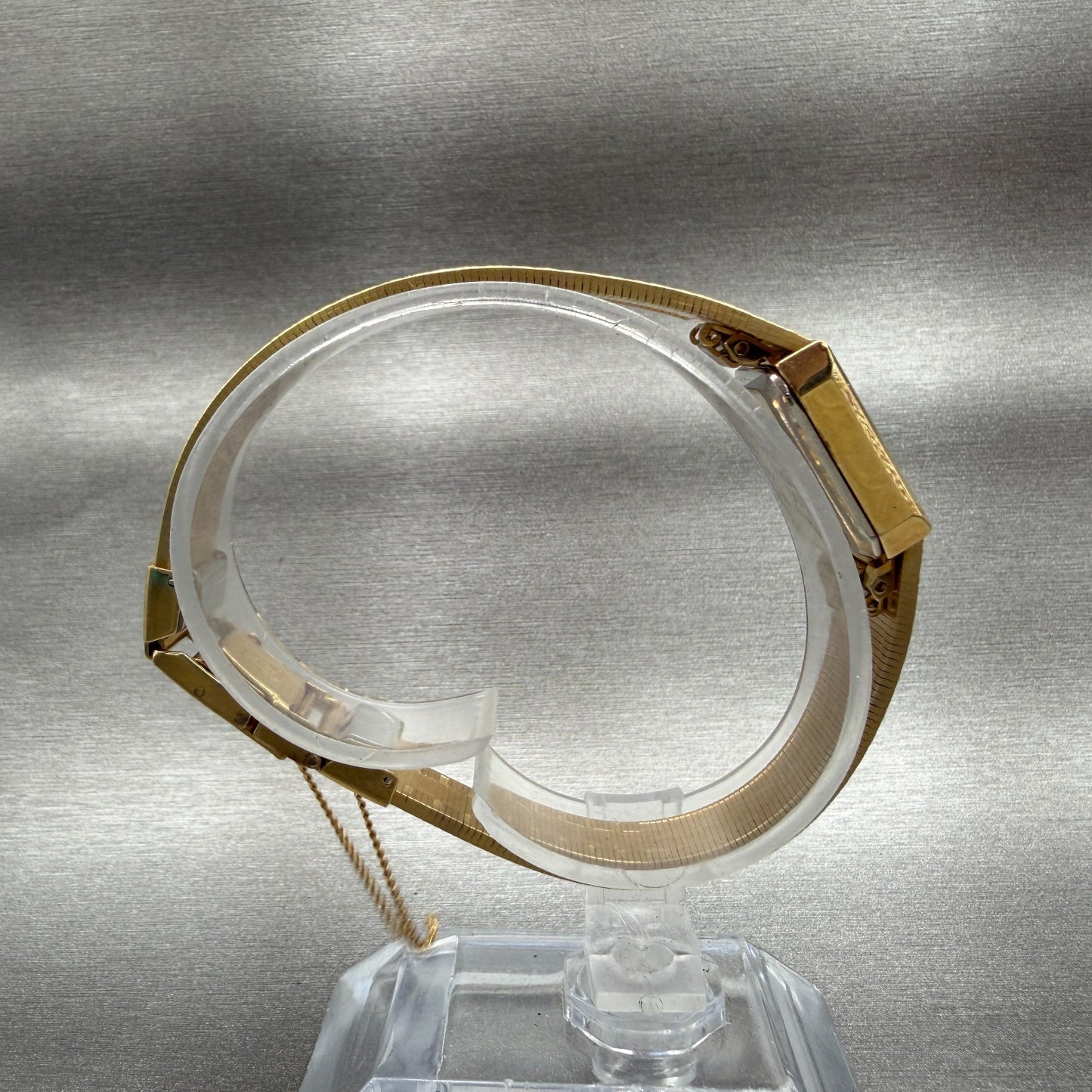 Seiko Tank Watch Women 17mm Champagne Dial Gold Tone 54205399 New Battery NOS8