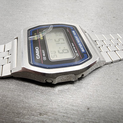 Casio W62 Watch Men 34mm Digital Silver Tone Octagon READ!! New Battery Vintage5