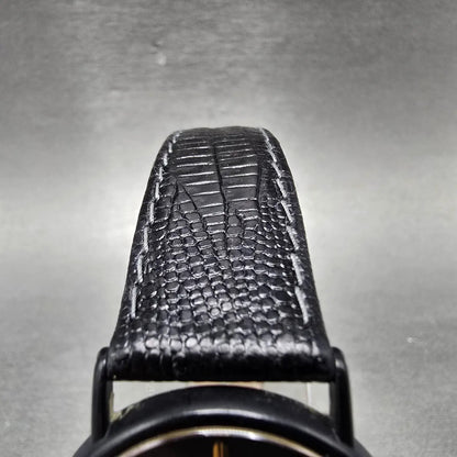 Seiko Watch Men 32mm Black Dial Black & Gold Tone Round 5Y30-7039 PARTS5