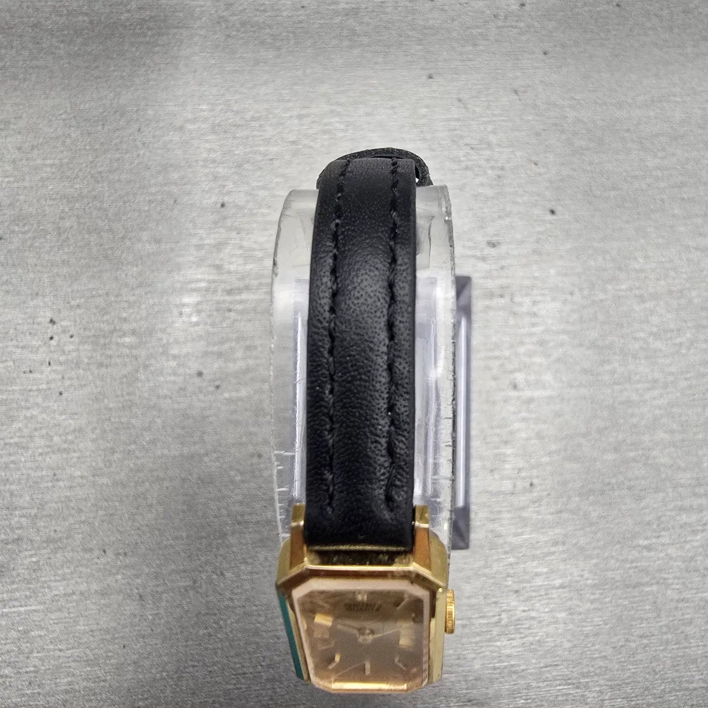 Seiko Watch Women 13mm Gold Dial Gold Tone Rectangle 1320-6059 New Battery VTG4