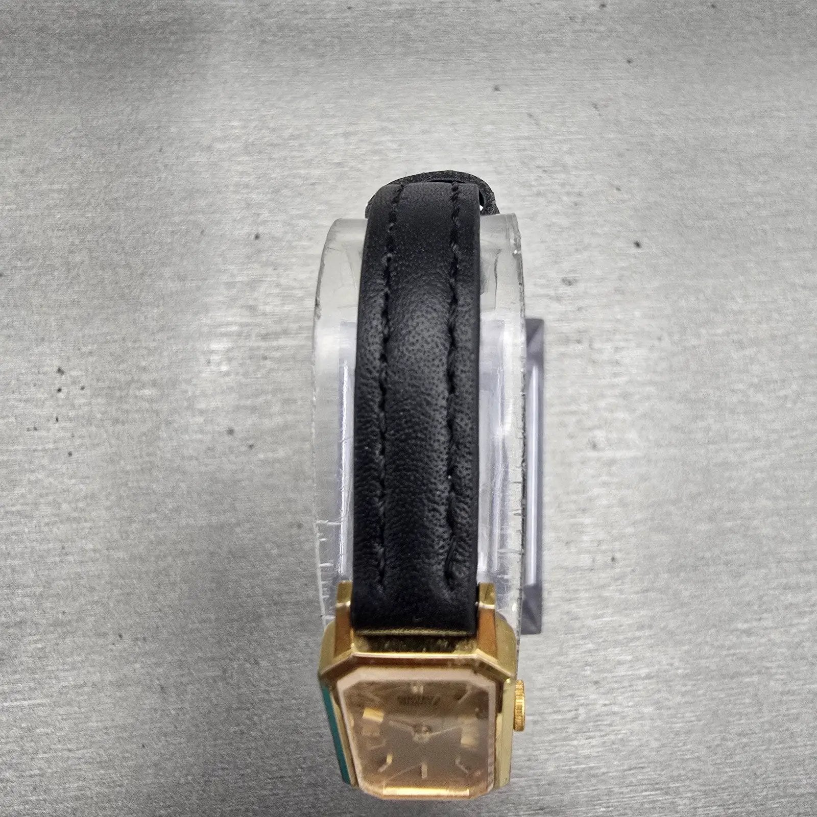 Seiko Watch Women 13mm Gold Dial Gold Tone Rectangle 1320-6059 New Battery VTG4