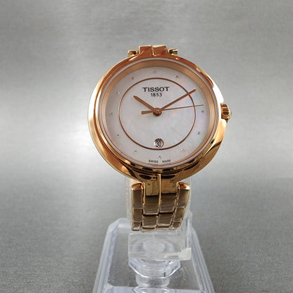 Tissot Flamingo Watch Women 30mm MOP Dial Rose Gold Tone Date T094.210.33.116.025