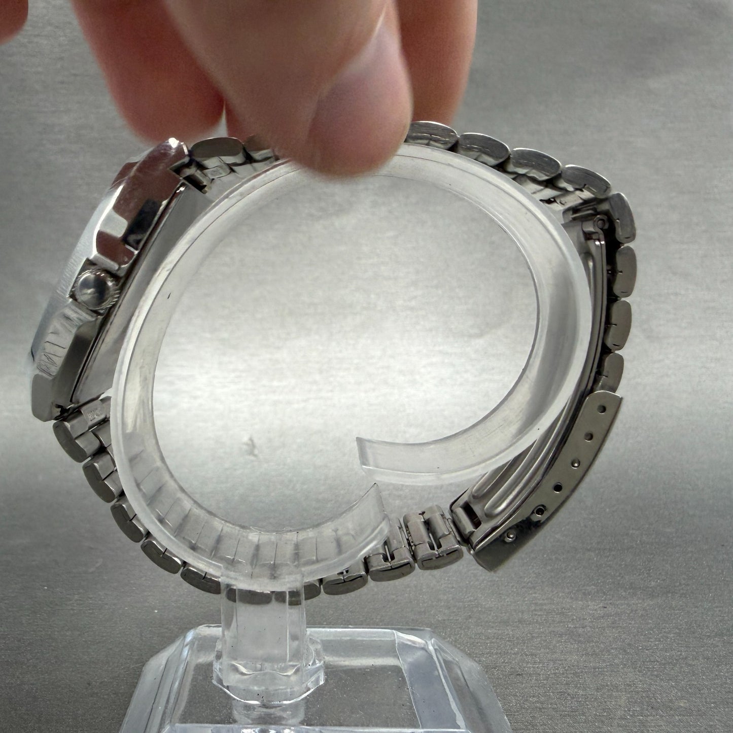 Seiko Spirit Watch Men 32mm Silver Dial Silver Tone Daydate 7N43-5040 PARTS VTG7