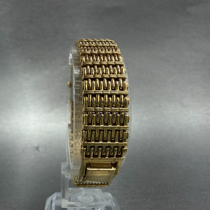 Seiko Tank Watch Women 12mm Champagne Dial Gold Tone 2e20-6109 New Battery 97KG7
