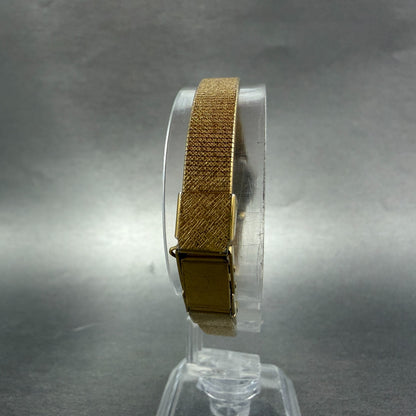 Seiko Watch Women 17mm Champagne DIla Gold Tone Round 2C20-0140 New Battery VTG7