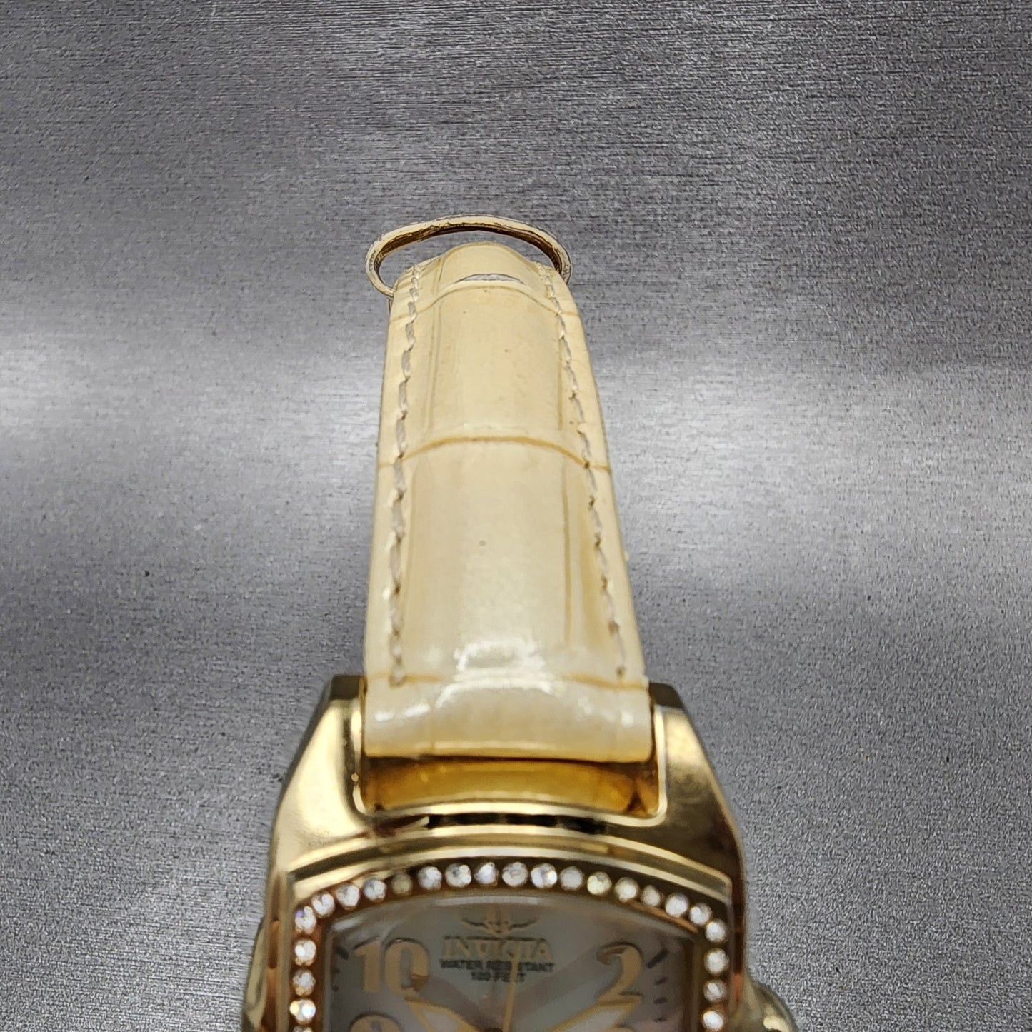 Invicta Lupah Watch Women 26mm MOP Dial Gold Tone Oval 0160 New Battery4