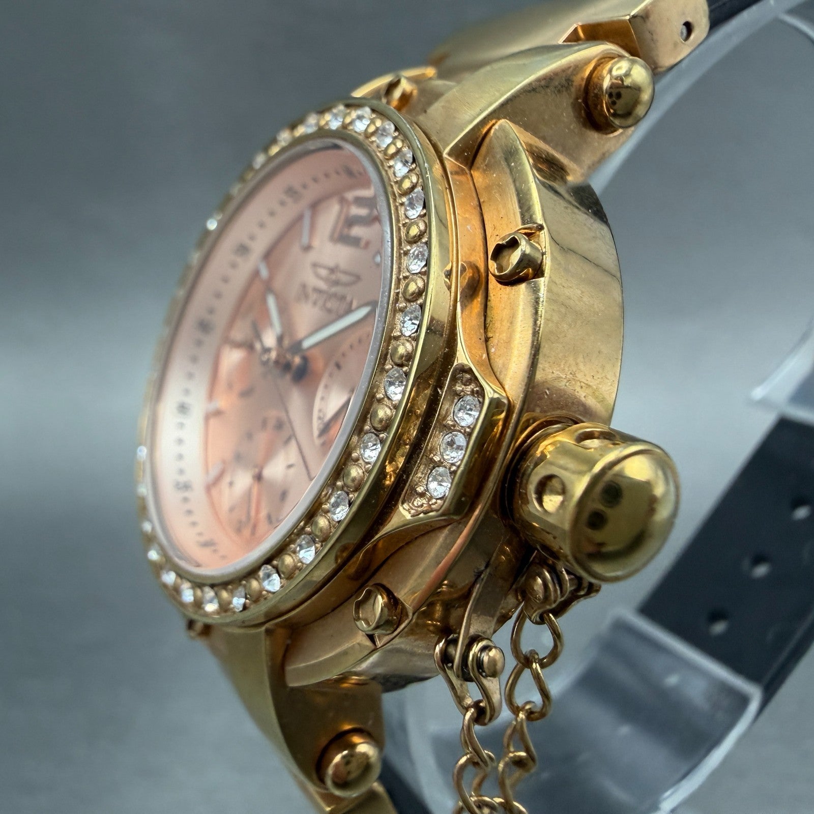 Invicta Russian Diver Watch Women 36mm Pink Dial Gold Tone Daydate 37911 New Bat2