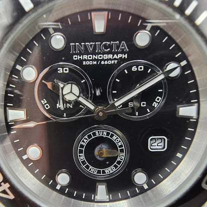 Invicta Pro Diver Chronograph Watch Men 42mm Black Dial Steel Date 10050 PARTS2