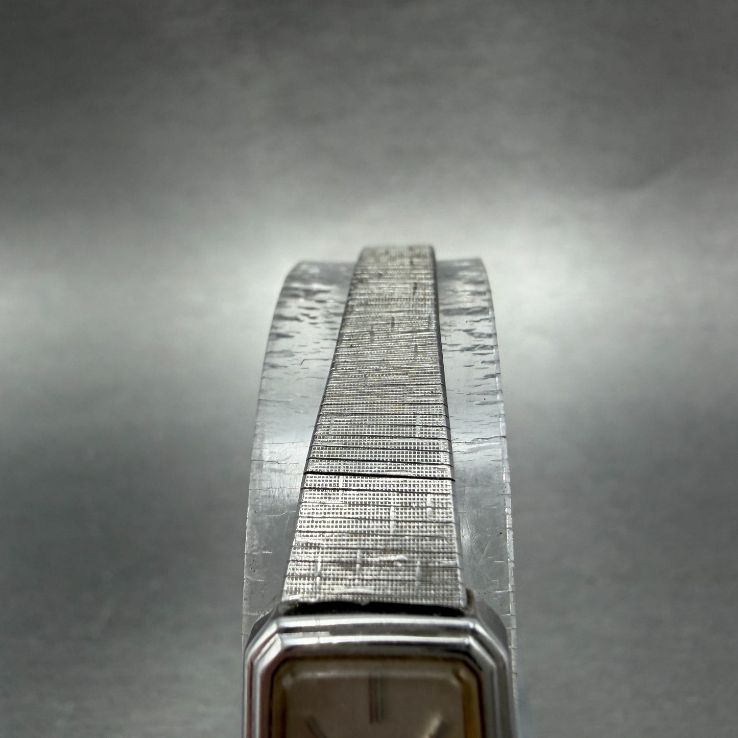 Seiko Watch Women 13mm Silver Dial Silver Tone Rectangle 1320-5779 New Battery74