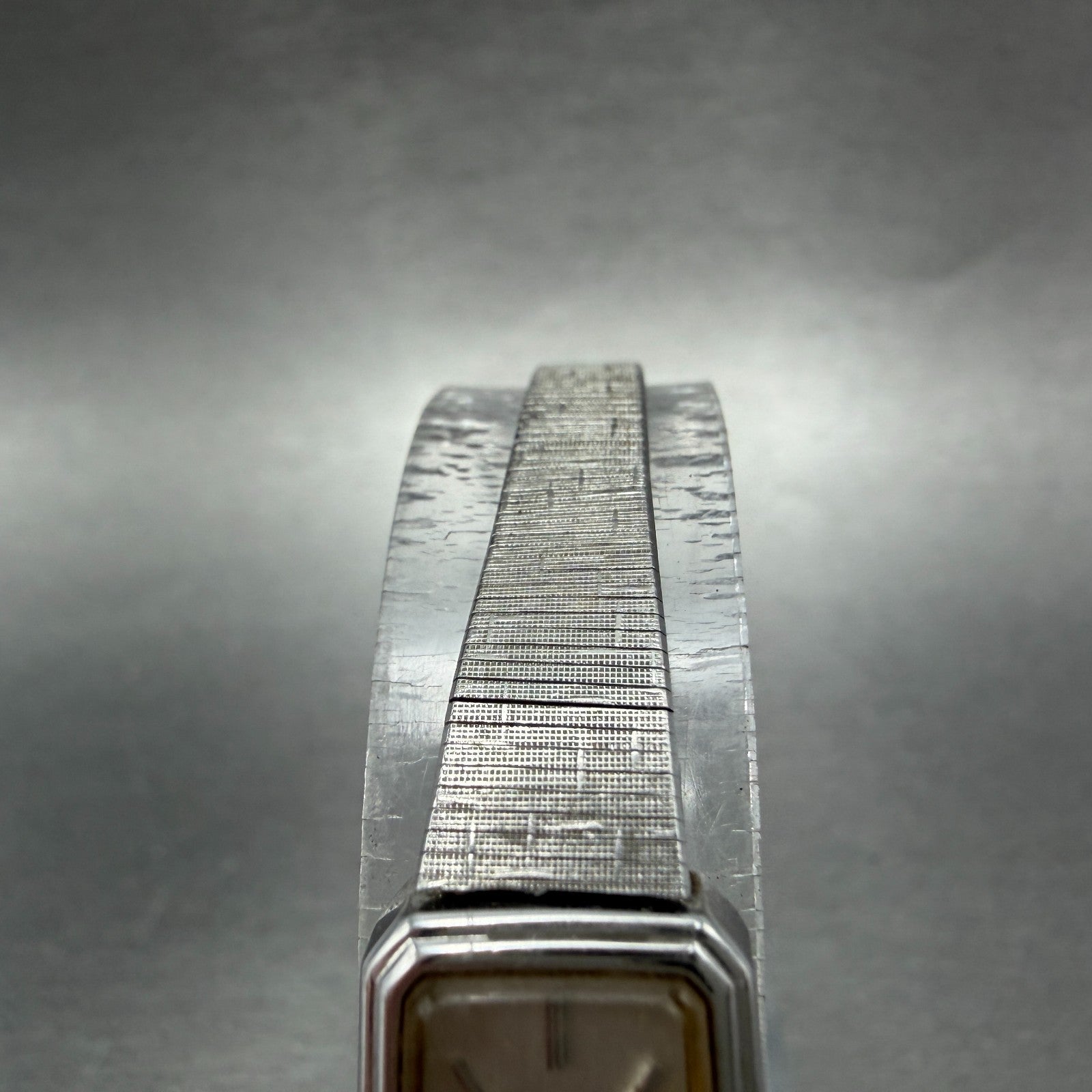 Seiko Watch Women 13mm Silver Dial Silver Tone Rectangle 1320-5779 New Battery74