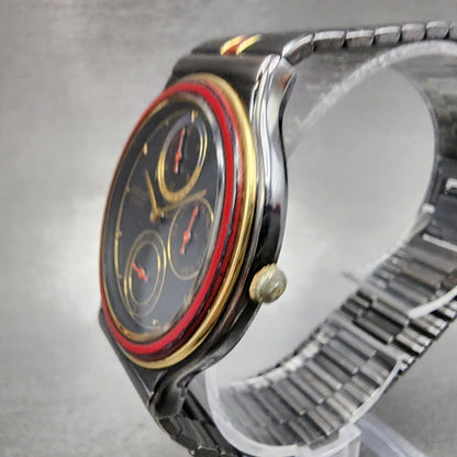 Seiko Watch Men 34mm Black Dial Black Tone Daydate 7f246009 PARTS3