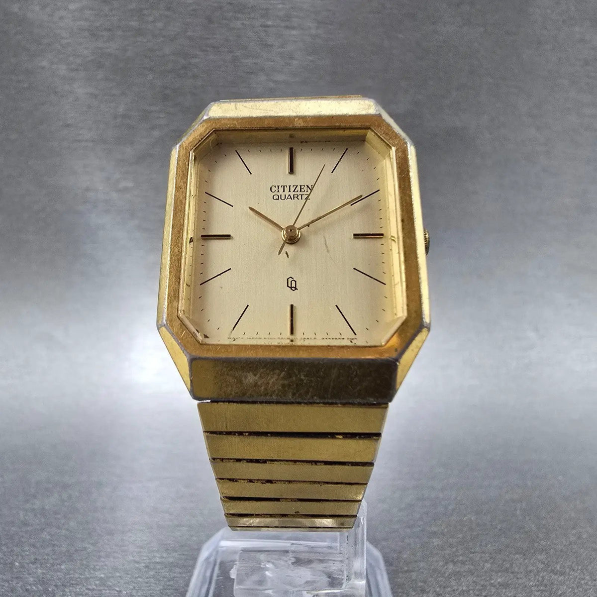 Citizen CQ Watch Men 26mm Champagne Dial Gold Tone Octagon 4031-893484 PARTS6