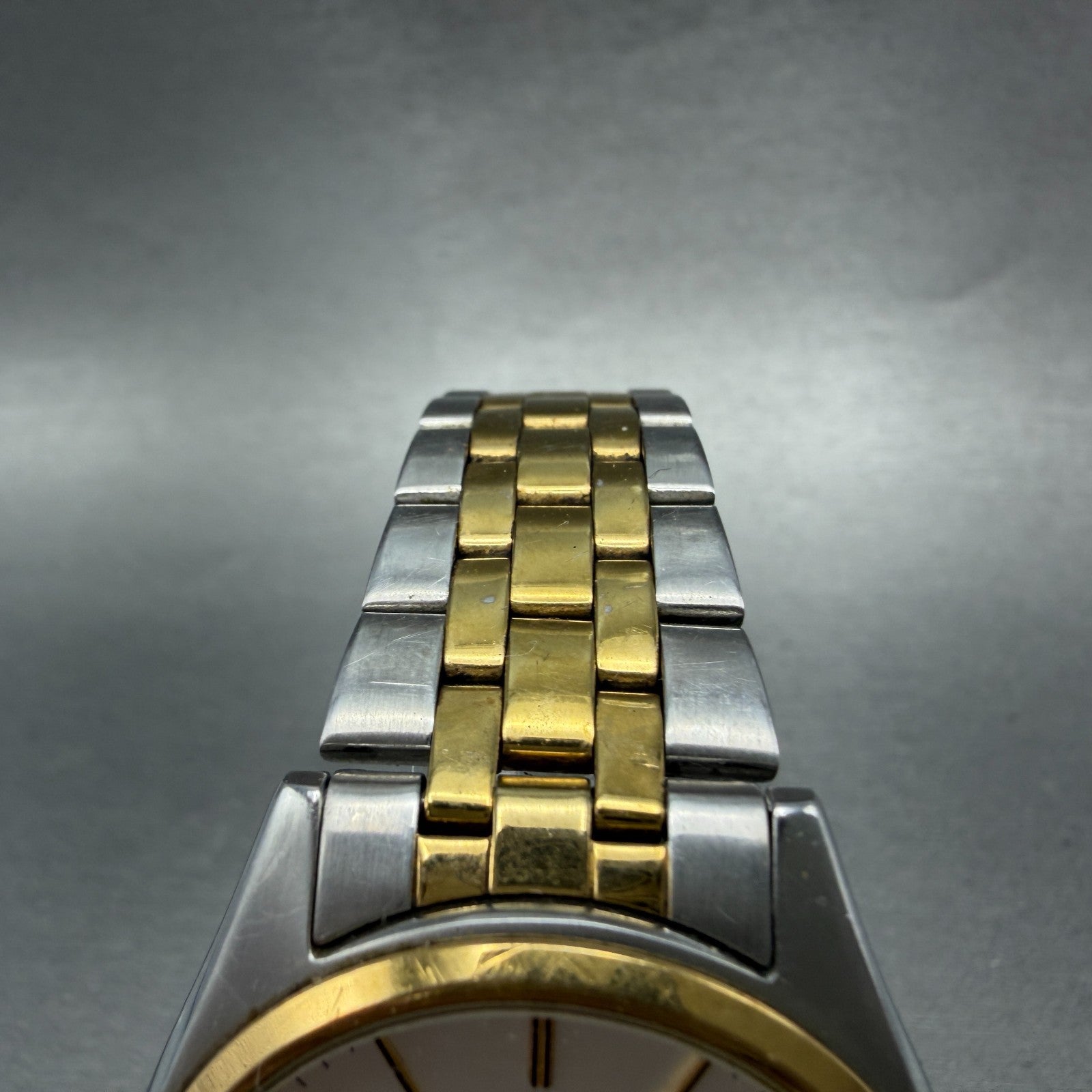 Seiko Watch Men 37mm Silver Dial Two Tone Daydate Round 7N43-9048 New Battery IK4