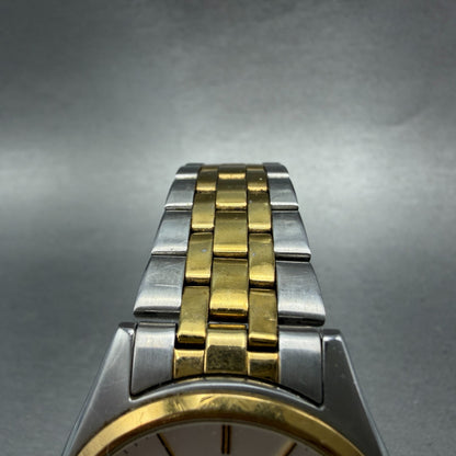 Seiko Watch Men 37mm Silver Dial Two Tone Daydate Round 7N43-9048 New Battery IK4
