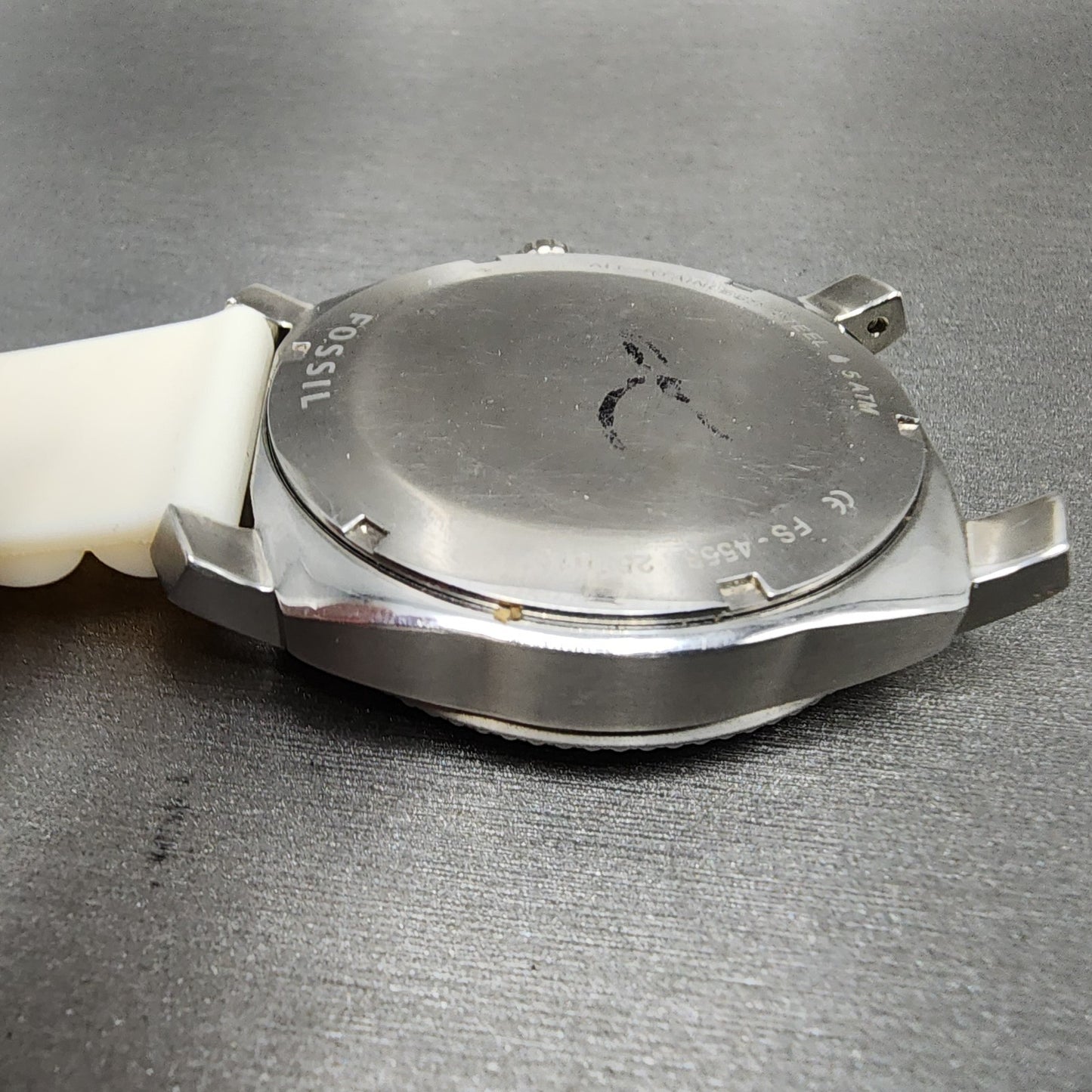 Fossil Machine Chronograph Watch Men 45mm Gray Dial Silver Tone FS4553 PARTS12
