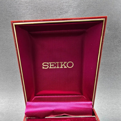 Seiko Presentation Watch Box Case Red Plastic Quartz Vintage Japan2