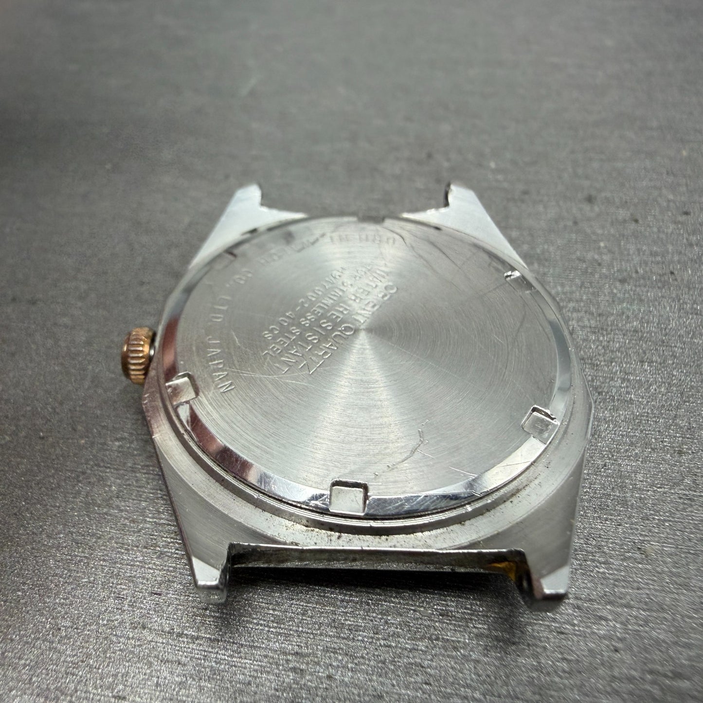 Orient Swimmer Watch Men 32mm Gold Dial Two Tone Date Octagon New Battery VTG9