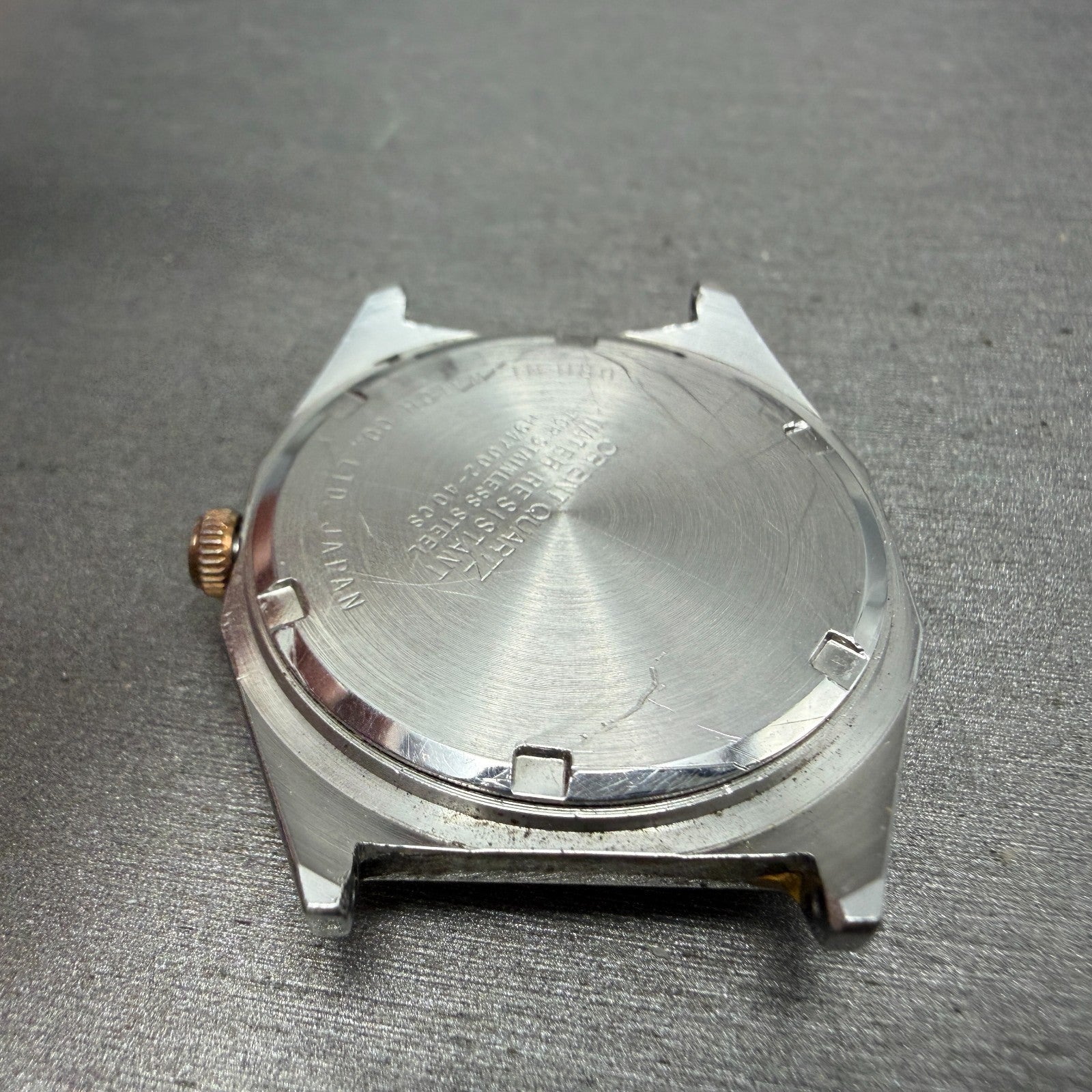 Orient Swimmer Watch Men 32mm Gold Dial Two Tone Date Octagon New Battery VTG9
