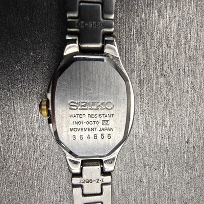 Seiko Watch Women 17mm Blue Dial Silver Tone Oval 1N01-0CT0 New Battery Vintage10