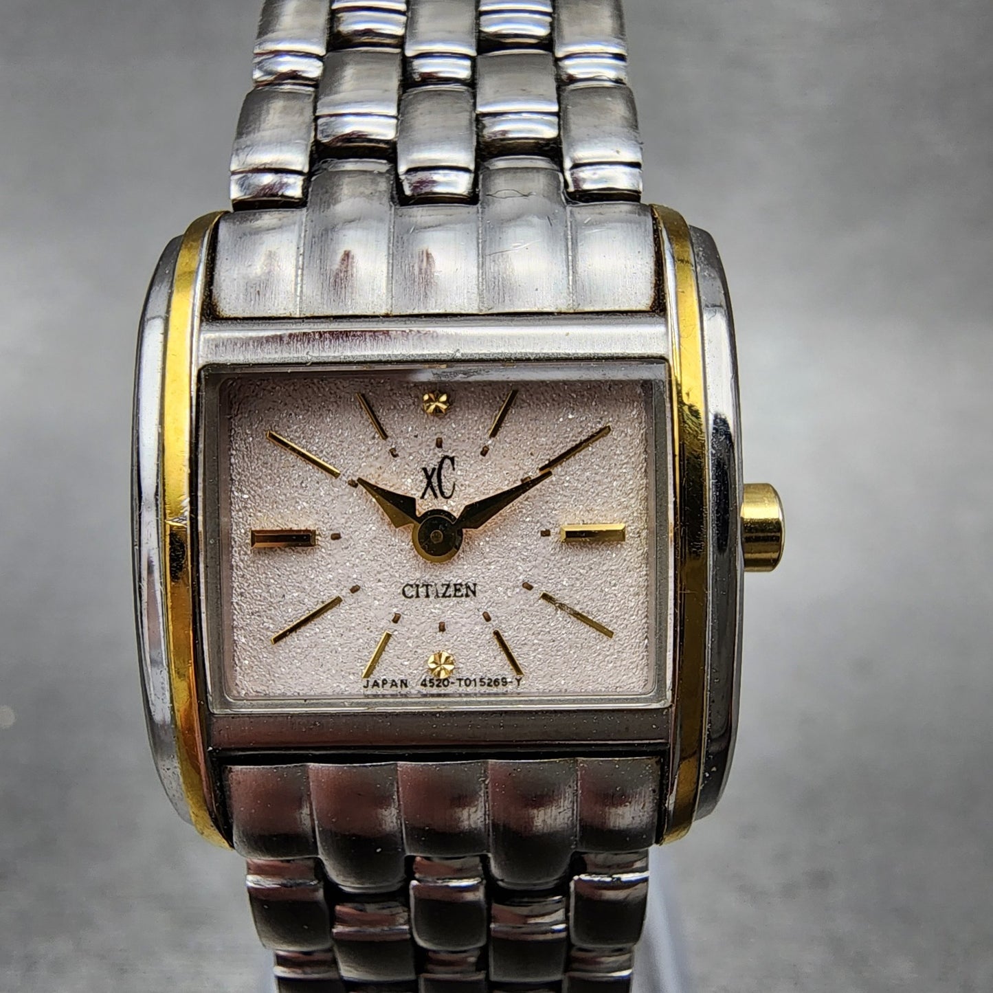 Citizen XC EcoDrive Tank Watch Women 19mm Cream Dial Two Tone Rectangle Runs2