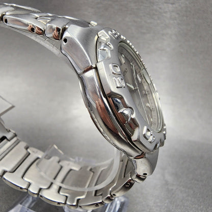 Seiko Perpetual Calendar Watch Men 39mm Silver Dial Steel Date Round New Battery