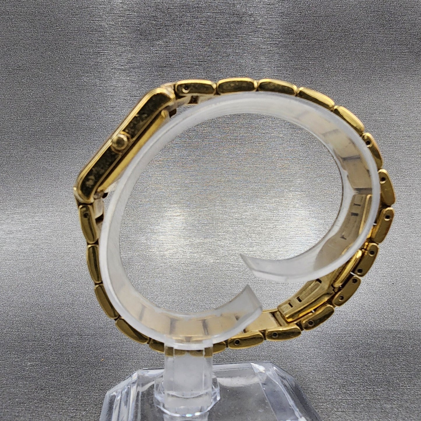 Rotary Elite Tank Watch Women 20mm White Dial Gold Tone Rectangle New Battery