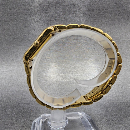 Rotary Elite Tank Watch Women 20mm White Dial Gold Tone Rectangle New Battery